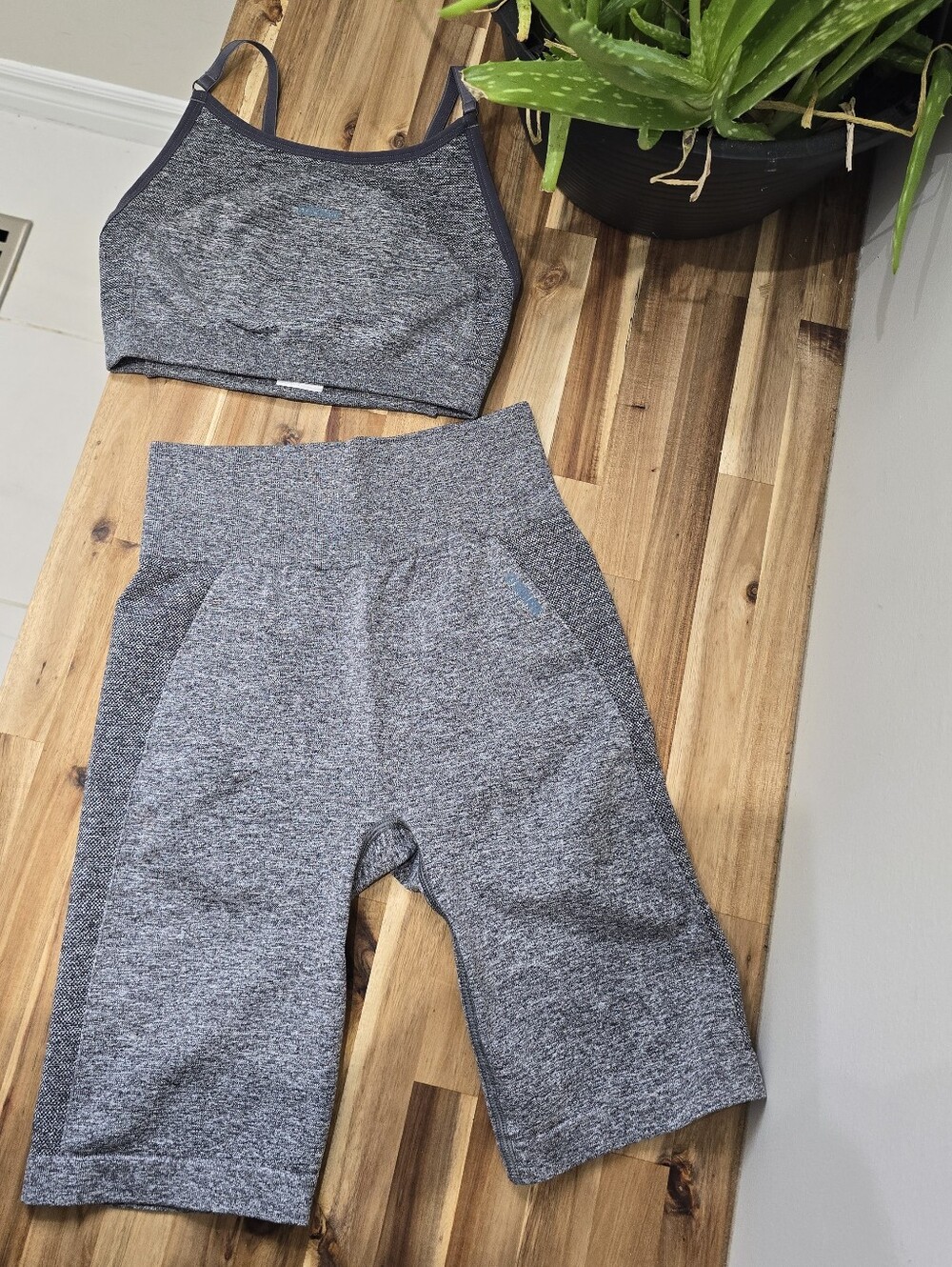Gymshark Gray Seamless High-Waist Short Set